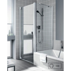 Stěna boční na vanu Kermi Raya RATVD stříbrná vysoký lesk, čiré ESG sklo s úpravou 75 x 160 cm