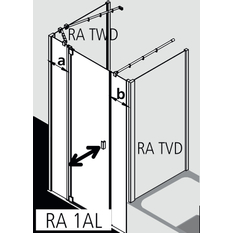 Dveře kyvné 1-křídlé s pevnými poli Kermi Raya RA1AL levé stříbrné vysoký lesk, čiré ESG sklo s úpravou 160 x 185 cm