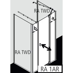 Dveře kyvné 1-křídlé s pevnými poli Kermi Raya RA1AR pravé stříbrné vysoký lesk, čiré ESG sklo s úpravou 110 x 185 cm