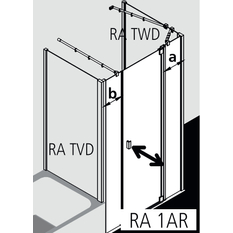 Dveře kyvné 1-křídlé s pevnými poli Kermi Raya RA1AR pravé stříbrné vysoký lesk, čiré ESG sklo s úpravou 160 x 185 cm
