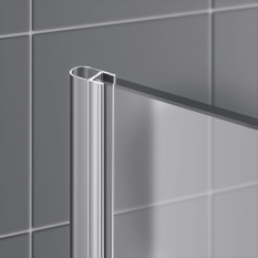 Dveře kyvné Kermi Raya RAPTF stříbrné vysoký lesk, čiré ESG sklo s úpravou 170 x 185 cm