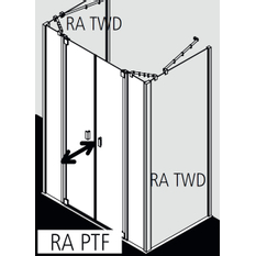 Dveře kyvné Kermi Raya RAPTF bílé, čiré ESG sklo s úpravou 160 x 200 cm