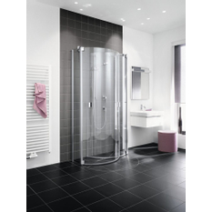 Půlkruhový sprchový kout s kyvnémi dveřmi a s pevnými poli Kermi Raya RAZ20 bílý, čiré ESG sklo s úpravou 100 x 100 x 200 cm