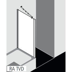 Stěna boční na vanu Kermi Raya RATVD černá, čiré ESG sklo s úpravou 70 x 160 cm