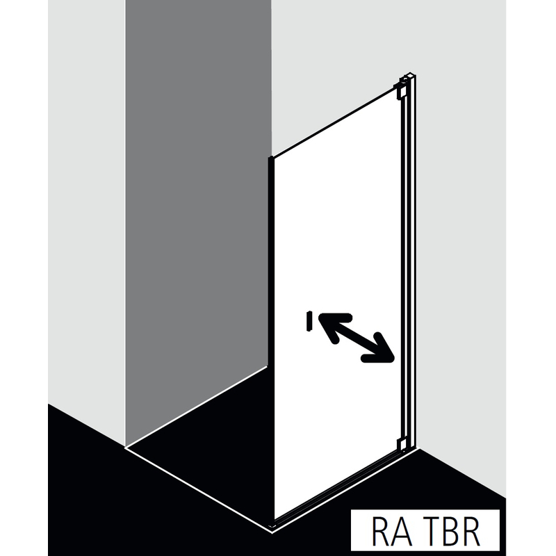 Stěna boční otvírací Kermi Raya RATBR pravá černé, čiré ESG sklo s úpravou 100 x 200 cm