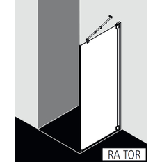 Stěna boční Kermi Raya RATOR pravá černá, čiré ESG sklo s úpravou 75 x 200 cm
