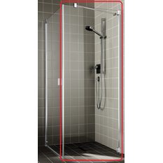 Stěna boční Kermi Raya RATOR pravá černá, čiré ESG sklo s úpravou 75 x 200 cm