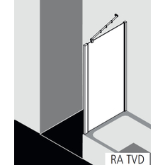 Stěna boční na vanu Kermi Raya RATVD černá, čiré ESG sklo 90 x 160 cm