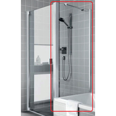 Stěna boční na vanu Kermi Raya RATVD černá, čiré ESG sklo 70 x 175 cm