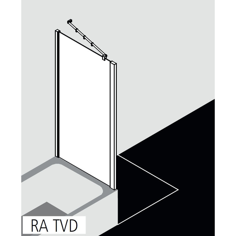 Stěna boční na vanu Kermi Raya RATVD černá, čiré ESG sklo 80 x 175 cm