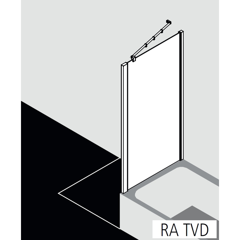 Stěna boční na vanu Kermi Raya RATVD černá, čiré ESG sklo 80 x 175 cm