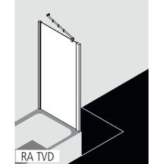 Stěna boční na vanu Kermi Raya RATVD černá, čiré ESG sklo 80 x 175 cm
