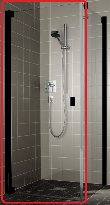 Dveře kyvné 1-křídlé Kermi Raya RA1KL levé černé, čiré ESG sklo 83 x 185 cm