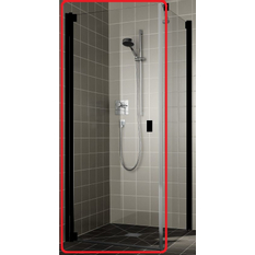 Dveře kyvné 1-křídlé Kermi Raya RA1KL levé černé, čiré ESG sklo 83 x 185 cm