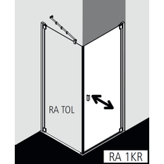 Dveře kyvné 1-křídlé Kermi Raya RA1KR pravé černé, čiré ESG sklo 80 x 185 cm