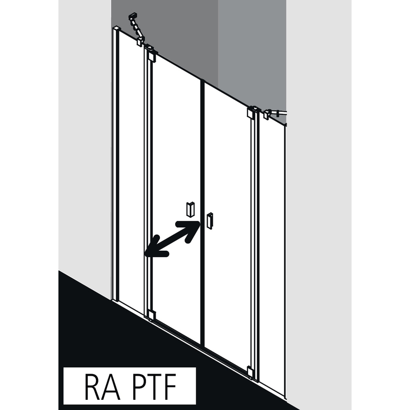Dveře kyvné Kermi Raya RAPTF černé, čiré ESG sklo 143 x 185 cm