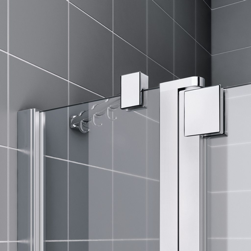 Dveře kyvné Kermi Raya RAPTF černé, čiré ESG sklo 183 x 185 cm