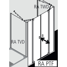 Dveře kyvné Kermi Raya RAPTF černé, čiré ESG sklo 153 x 200 cm