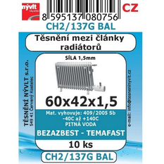 Sada těsnění mezi články topení ploché Nývlt TEMAFAST 60 x 42 x 1,5 mm, balení 10 ks