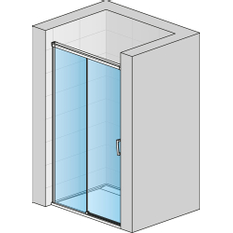 Jednodílné posuvné dveře Ronal Cadura s pevnou stěnou v rovině - pevný díl vlevo 1200 x 2000 mm, aluchrom/sklo Shade