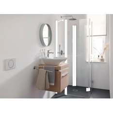 U-Kabina zalamovací dveře s pevnými poli a pevné pole Kermi LIF2U bílá, čiré ESG sklo 93 x 93 x 200 cm