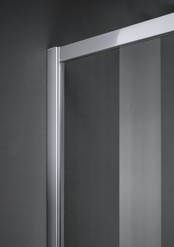 Kout posuvný Kermi Liga LIC50 1/4-kruh černý, čiré ESG sklo 90 x 90 x 200 cm