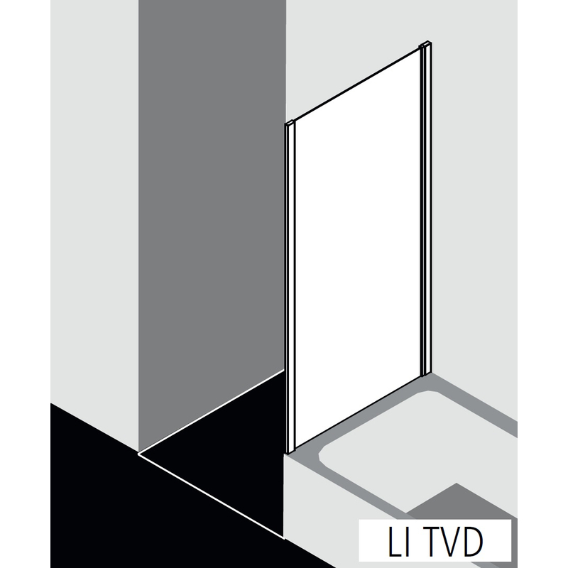 Zkrácená boční stěna na vanu Kermi Liga LITVD stříbrná vysoký lesk, čiré ESG sklo 70 x 160 cm