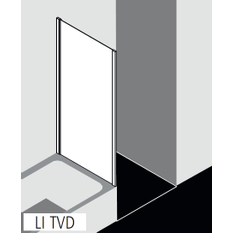 Zkrácená boční stěna na vanu Kermi Liga LITVD stříbrná vysoký lesk, čiré ESG sklo 70 x 160 cm