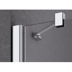 Zástěna Walk-in Wall s otočným křídlem Kermi Liga LIT1L levá stříbrná vysoký lesk, čiré ESG sklo 113 x 185 cm