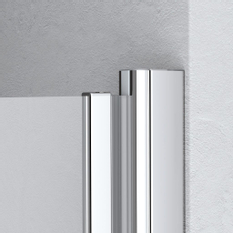 Dveře kyvné zalamovací Kermi Liga LI2SL levé stříbrné vysoký lesk, čiré ESG sklo 103 x 200 cm