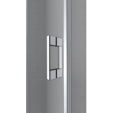 Dveře kyvné zalamovací Kermi Liga LI2SL levé stříbrné vysoký lesk, čiré ESG sklo 105 x 200 cm