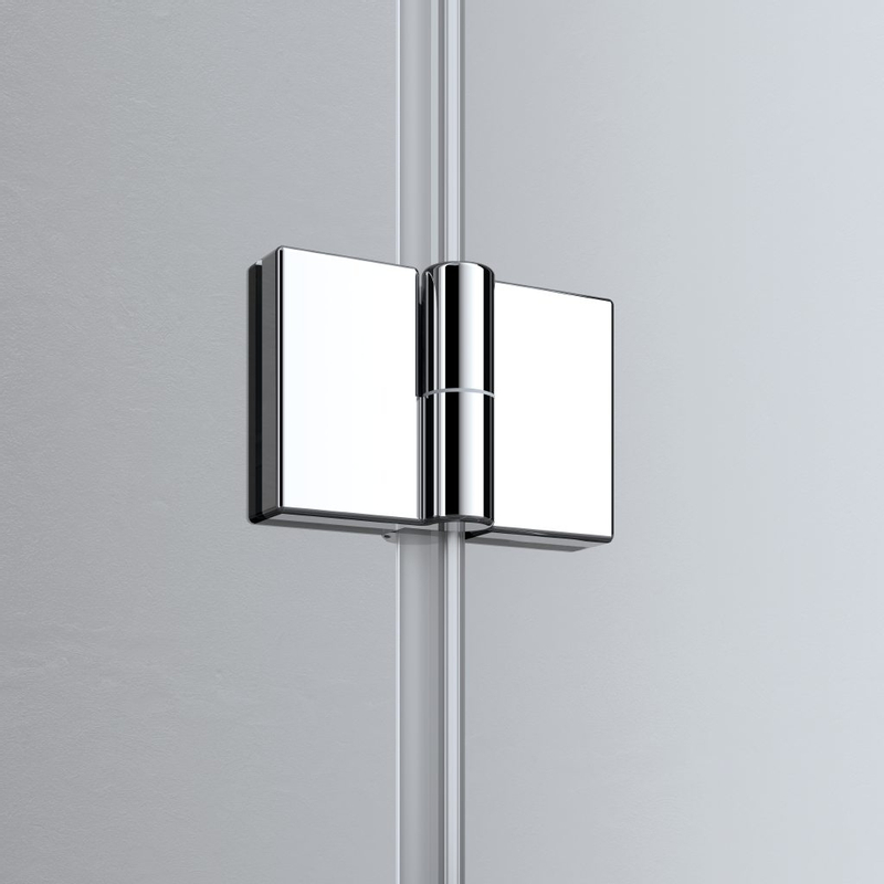Dveře kyvné zalamovací Kermi Liga LI2SR pravé stříbrné vysoký lesk, čiré ESG sklo 80 x 200 cm