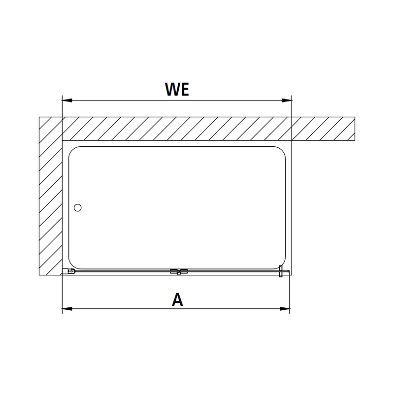 Zástěna Walk-in Wall kyvné zalamovací provedení Kermi Liga LI2YL levá stříbrná vysoký lesk, čiré ESG sklo 100 x 200 cm