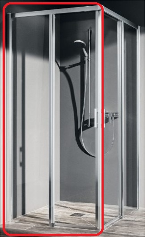 Dveře posuvné bezbariérové (levá část rohového vstupu) Kermi Liga LIC2L levé stříbrné vysoký lesk, čiré ESG sklo 103 x 200 cm