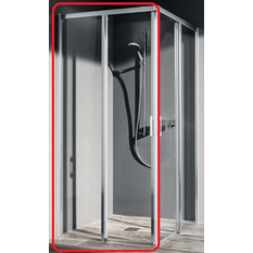 Dveře posuvné bezbariérové (levá část rohového vstupu) Kermi Liga LIC2L levé stříbrné vysoký lesk, čiré ESG sklo 110 x 200 cm