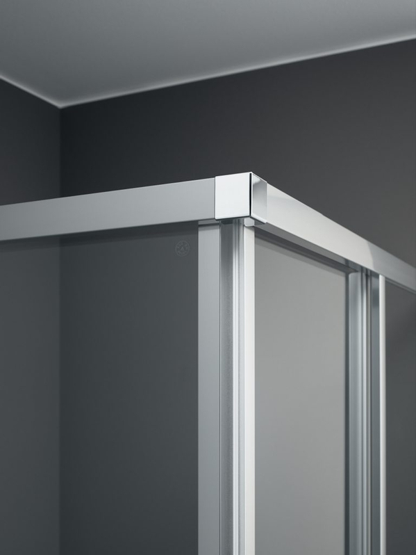 Dveře posuvné (levá část rohového vstupu) Kermi Liga LIE2L levé stříbrné vysoký lesk, čiré ESG sklo 90 x 200 cm