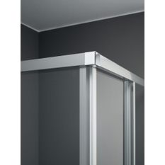 Dveře posuvné (levá část rohového vstupu) Kermi Liga LIE2L levé stříbrné vysoký lesk, čiré ESG sklo 90 x 200 cm