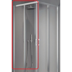 Dveře posuvné (levá část rohového vstupu) Kermi Liga LIE2L levé stříbrné vysoký lesk, čiré ESG sklo 90 x 200 cm