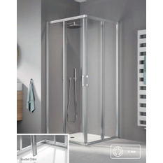 Dveře posuvné (levá část rohového vstupu) Kermi Liga LIE2L levé stříbrné vysoký lesk, čiré ESG sklo 100 x 200 cm