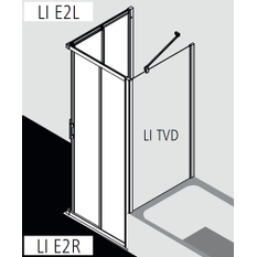 Dveře posuvné (levá část rohového vstupu) Kermi Liga LIE2L levé stříbrné vysoký lesk, čiré ESG sklo 110 x 200 cm