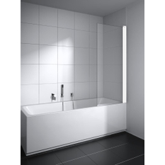Zástěna vanová otočná 1-dílná Plano Cada XS CKDFL levá bílá, čiré ESG sklo s úpravou CADAclean 75 x 160 cm