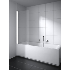 Zástěna vanová otočná 1-dílná Plano Cada XS CKDFR pravá bílá, čiré ESG sklo s úpravou CADAclean 75 x 160 cm