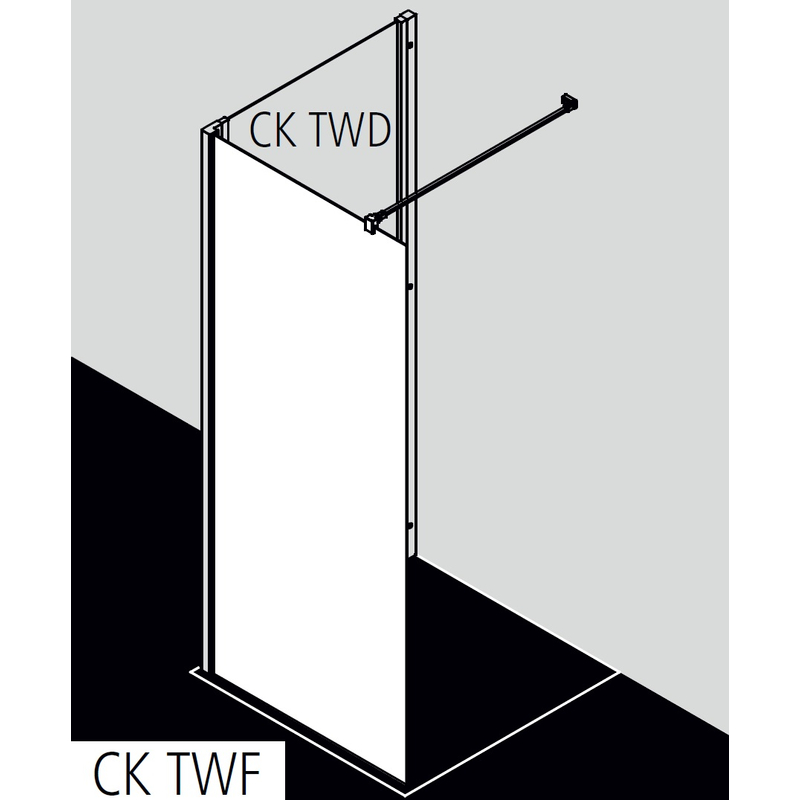Zástěna Walk-in Wall Kermi Cada XS CKTWF bílá, čiré ESG sklo s úpravou CADAclean 40 x 200 cm