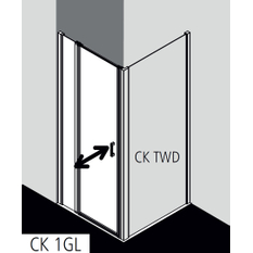Dveře kyvné 1-křídlé s pevným polem Kermi Cada XS CK1GL levé černé, čiré ESG sklo s úpravou CADAclean 100 x 200 cm