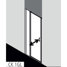 Dveře kyvné 1-křídlé s pevným polem Kermi Cada XS CK1GL levé černé, čiré ESG sklo s úpravou CADAclean 110 x 200 cm
