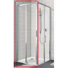 Dveře posuvné 2-dílné bezbariérové (levá část rohového vstupu) Kermi Cada XS CKC2L levé černé, čiré ESG sklo s úpravou CADAclean 70 x 200 cm