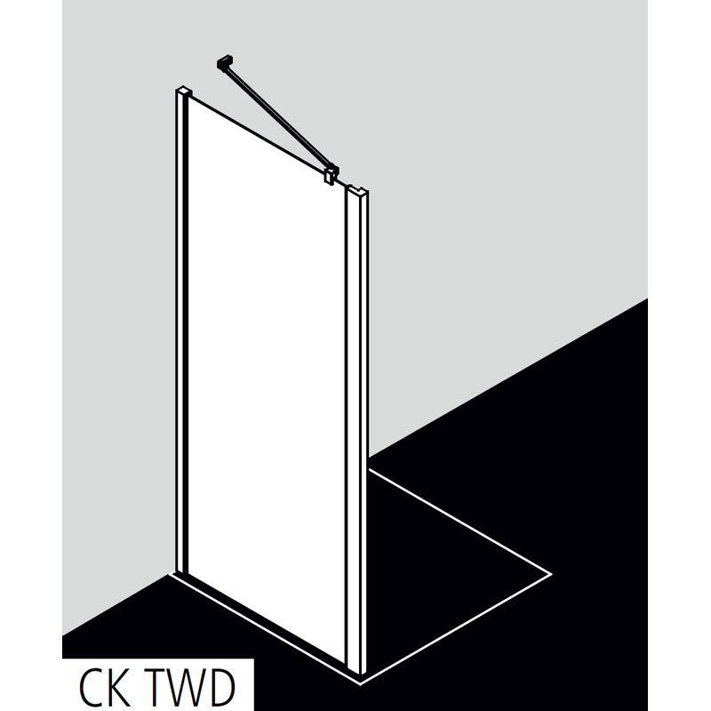 Stěna boční Kermi Cada XS CKTWD černá, čiré ESG sklo s úpravou CADAclean 30 x 200 cm