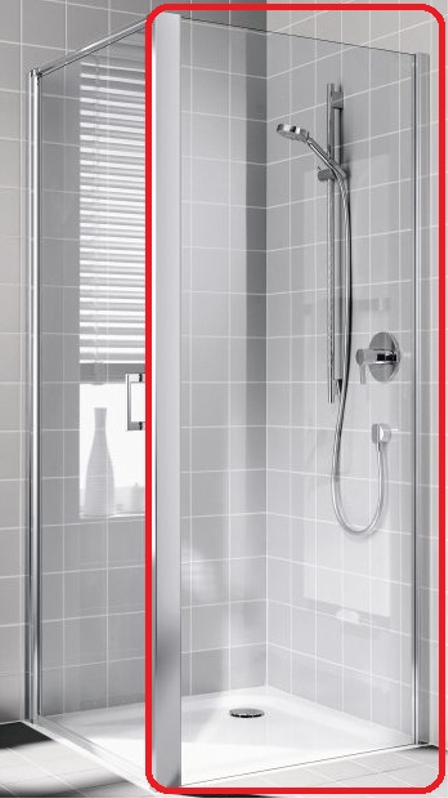 Stěna boční Kermi Cada XS CKTWD černá, čiré ESG sklo s úpravou CADAclean 30 x 200 cm