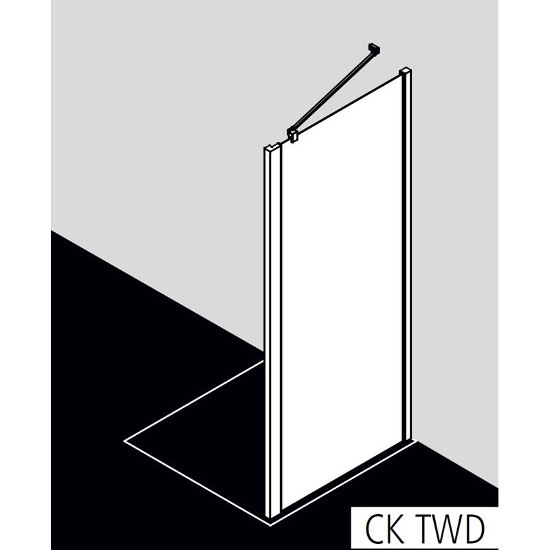 Stěna boční Kermi Cada XS CKTWD černá, čiré ESG sklo s úpravou CADAclean 30 x 200 cm