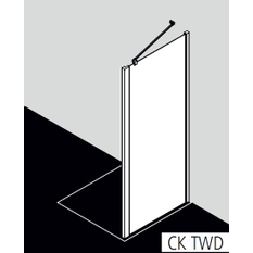 Stěna boční Kermi Cada XS CKTWD černá, čiré ESG sklo s úpravou CADAclean 40 x 200 cm